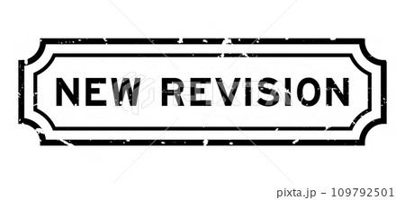 Grunge black new revision word square rubber stamp on white background 109792501