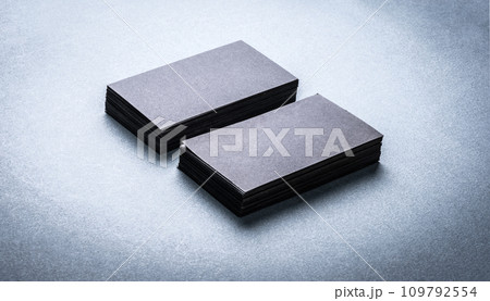 Stacks of black blank business cards 109792554