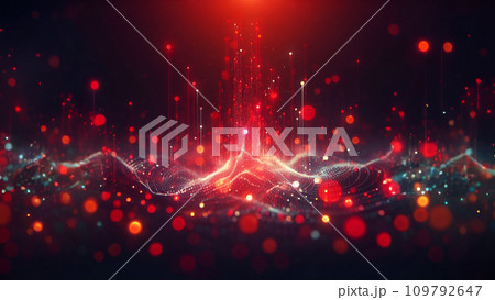 glowing abstract wave line on dark, dark space with bokeh 109792647