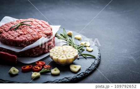 Ground beef meat steak for burger Ground beef meat steak for burger 109792652