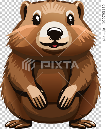 Groundhog. Illustration. A Groundhog (Marmota monax) under a holly bush. Selective focus on groundhog in the foreground. Groundhog Day. February 2. 2024. Groundhog. Illustration. A Groundhog (Marmota monax) under a holly bush. Selective focus on groundhog in the foreground. Groundhog Day. February 2. 2024. 109793150