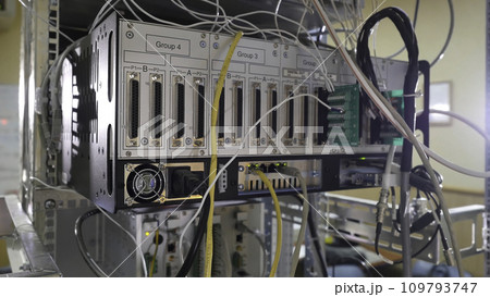 Network panel, switch and cable in data center 109793747