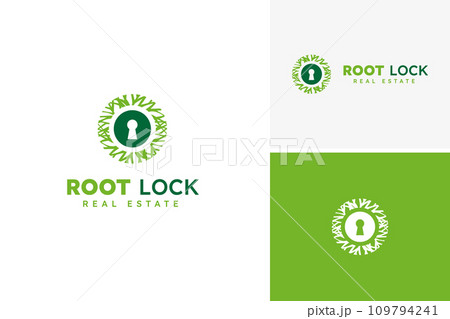 Root lock organic logo design vector, construction logo design template 109794241