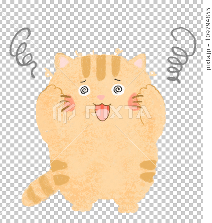頭が混乱しているねこのイラスト 頭が混乱しているねこのイラスト 109794855