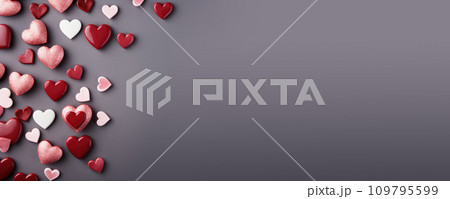 Affectionate Design: Romantic Background with colorful Hearts 109795599