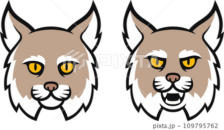 Angry bobcat mascot head emblem 109795762