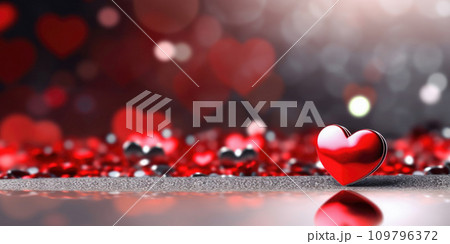 Enchanting Atmosphere: Shiny Hearts on Abstract Blurred Backdrop Enchanting Atmosphere: Shiny Hearts on Abstract Blurred Backdrop 109796372