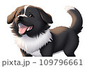 AI-generated content. Joyful comic dog in japanese anime manga style. Lovely mascot pet and adorable friend. Happy cartoon illustration. Isolated white background. Generative AI 109796661
