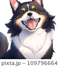 AI-generated content. Joyful comic dog in japanese anime manga style. Lovely mascot pet and adorable friend. Happy cartoon illustration. Isolated white background. Generative AI 109796664