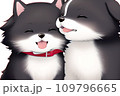 AI-generated content. Joyful comic puppy dogs in japanese anime manga style. Lovely mascot pets and adorable friends. Happy cartoon illustration. Isolated white background. Generative AI 109796665