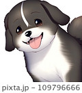 AI-generated content. Joyful comic puppy dog in japanese anime manga style. Lovely mascot pet and adorable friend. Happy cartoon illustration. Isolated white background. Generative AI 109796666