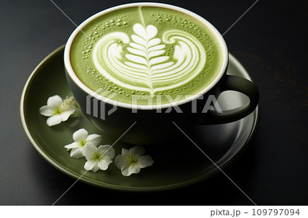 Matcha latte, japan green tea - Stock Illustration [109797094] - PIXTA