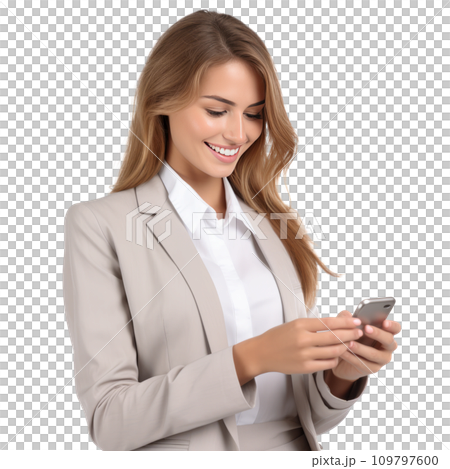 beautiful girl using cell phone isolated on white beautiful girl using cell phone isolated on white 109797600