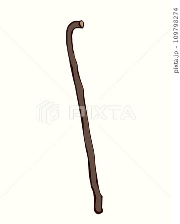 Vector drawing. Old wooden stick Vector drawing. Old wooden stick 109798274