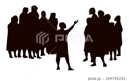 Vector drawing. Speaker speaks to the people Vector drawing. Speaker speaks to the people 109798281