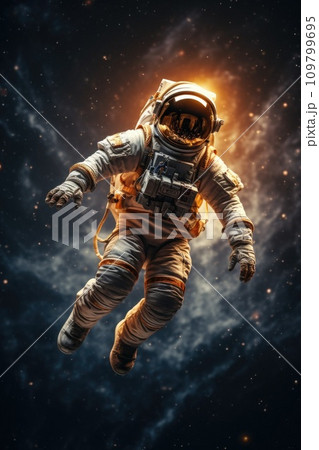 an astronaut floating in space 109799695