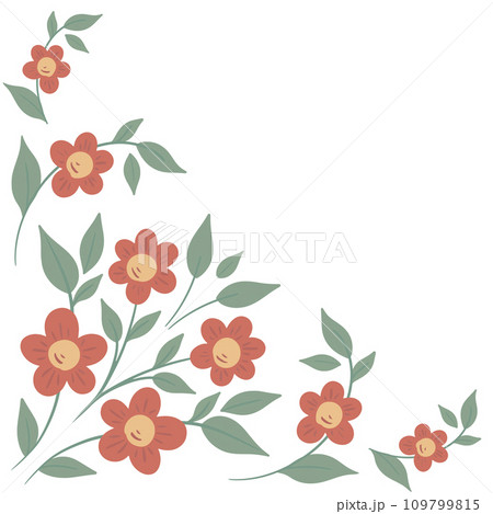 Ornamental frame of branch with flowers 109799815