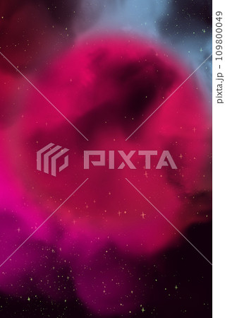 A cartoon red nebulas in outer space. 109800049