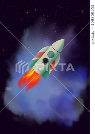 Space shuttle launch in outer space. Space shuttle launch in outer space. 109800053