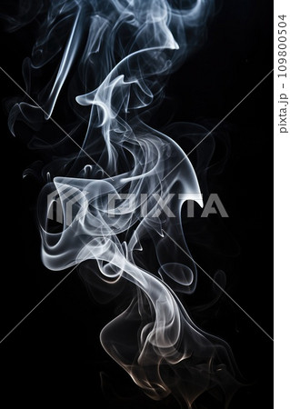 Detail smoke on a black background 109800504