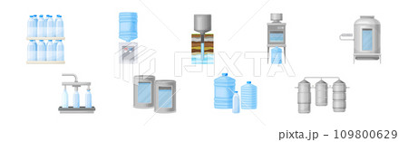 Water Purification Industrial Technology and Facility Vector Set Water Purification Industrial Technology and Facility Vector Set 109800629