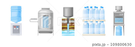 Water Purification Industrial Technology and Facility Vector Set Water Purification Industrial Technology and Facility Vector Set 109800630