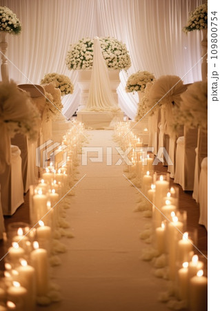 Romantic wedding ambiance with rings, lace, and ample space for eternal promises 109800754
