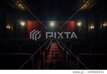 cinema and seats in auditorium 109800812