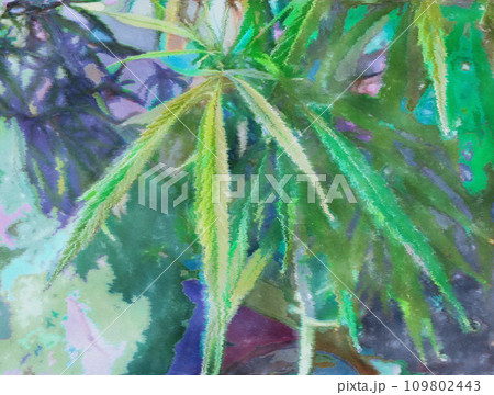 幻想的な雰囲気の大麻のデジタルアート 109802443