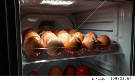 several eggs are placed in the refrigerator several eggs are placed in the refrigerator 109803364