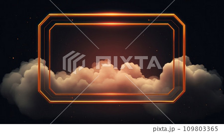 the frame is hovering in space over clouds 109803365