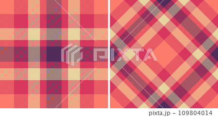 Seamless check textile of plaid texture vector with a tartan fabric pattern background. Seamless check textile of plaid texture vector with a tartan fabric pattern background. 109804014