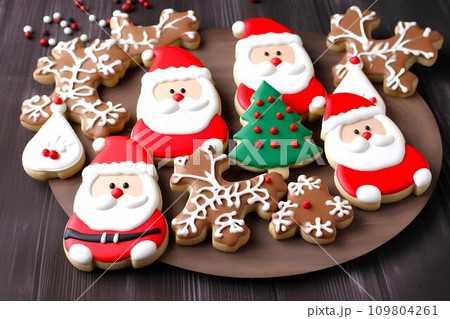 クリスマスをイメージしたクッキー　AI生成 109804261