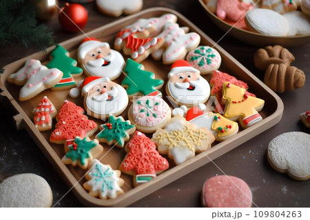 クリスマスをイメージしたクッキー AI生成 クリスマスをイメージしたクッキー AI生成 109804263
