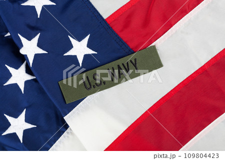 U.S. Navy Branch Tape on national USA flag U.S. Navy Branch Tape on national USA flag 109804423