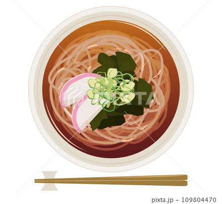 わかめそば　真俯瞰　見下ろし 109804470