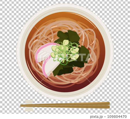 わかめそば　真俯瞰　見下ろし 109804470