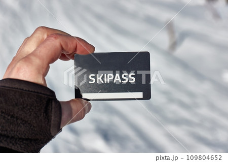 Ski pass in winter mountains Ski pass in winter mountains 109804652