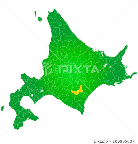 帯広市と北海道地図 帯広市と北海道地図 109805607