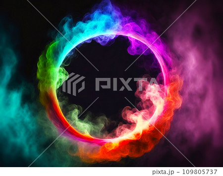 カラフルな煙が渦巻く抽象的な背景 カラフルな煙が渦巻く抽象的な背景 109805737