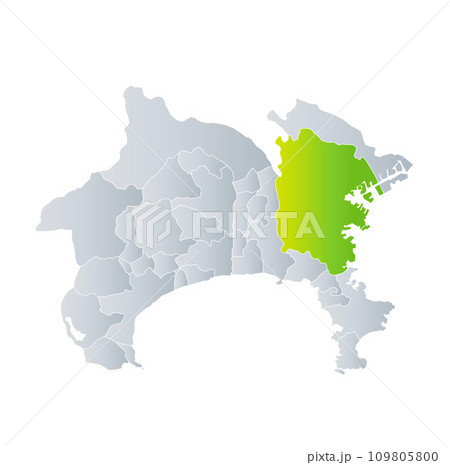 横浜市と神奈川県地図 109805800