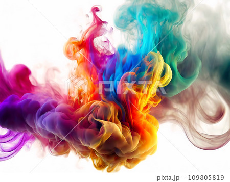 カラフルな煙が渦巻く抽象的な背景 カラフルな煙が渦巻く抽象的な背景 109805819