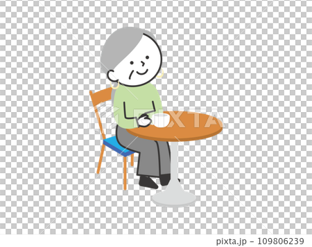 Senior woman relaxing while drinking coffee at a cafe Senior woman relaxing while drinking coffee at a cafe 109806239