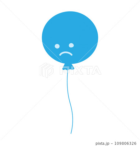 Round balloon with sad smiley face in trendy monochrome blue. Design concept Blue Monday greetings Round balloon with sad smiley face in trendy monochrome blue. Design concept Blue Monday greetings 109806326