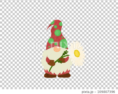 花を持った小人のイラスト 109807396
