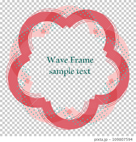 Pop wavy lines, flower-shaped frame 109807594