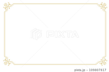 黄金のシンプルフレーム枠 109807817