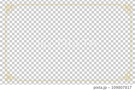 黄金のシンプルフレーム枠 109807817
