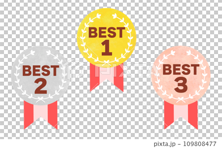 Set of medals that can be used for ranking Best 1, 2, 3 109808477