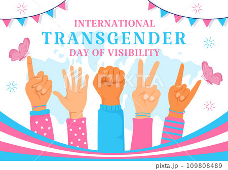 International Transgender Day of Visibility Vector Illustration on March 31 with Transgenders Pride Flags and Symbol in Celebration Flat Background 109808489